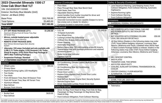 2023 Chevrolet Silverado 1500 4WD Crew Cab Standard Bed LT
