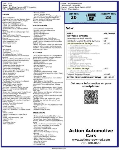 2021 Audi Q3 Premium 45 TFSI S line quattro Tiptronic