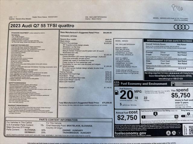 2023 Audi Q7 Premium Plus 55 TFSI quattro Tiptronic