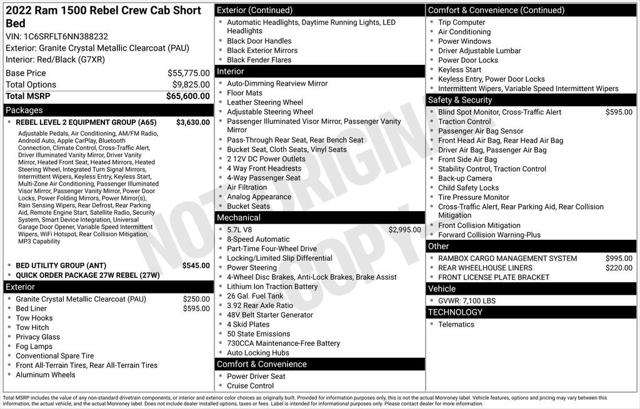 2022 RAM 1500 Rebel Crew Cab 4x4 57 Box