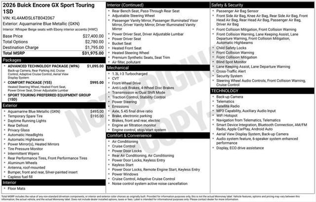 2026 Buick Encore GX Sport Touring FWD