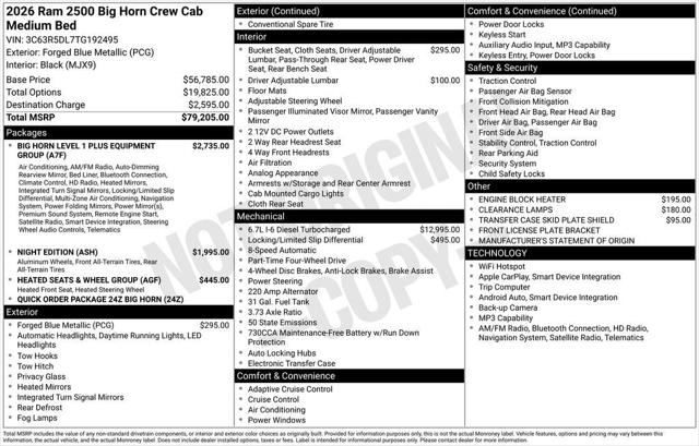 2026 RAM Ram 2500 RAM 2500 BIG HORN CREW CAB 4X4 64 BOX