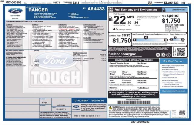 2019 Ford Ranger LARIAT