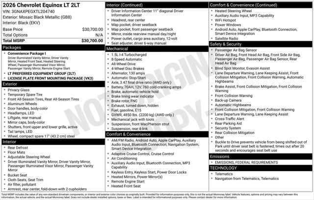 2026 Chevrolet Equinox AWD LT