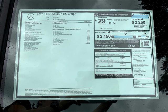 2026 Mercedes-Benz CLA 250 4MATIC