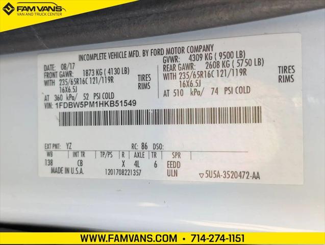 2017 Ford Transit Cutaway Utility Plumber Box Truck GAS