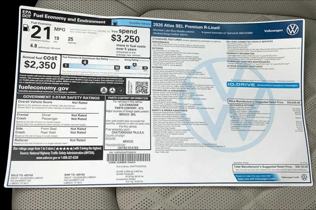 2026 Volkswagen Atlas 2.0T SEL Premium R-Line