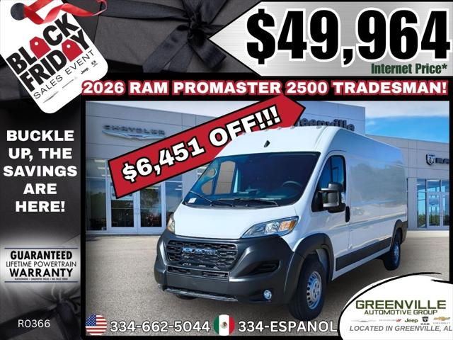2026 RAM Ram ProMaster RAM PROMASTER 2500 TRADESMAN CARGO VAN HIGH ROOF 159 WB 2026 RAM Ram ProMaster RAM PROMASTER 2500 TRADESMAN CARGO VAN HIGH ROOF 159 WB
