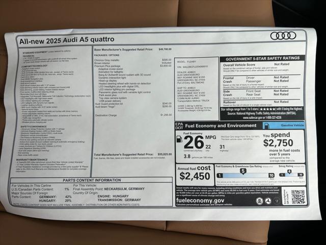 2025 Audi A5 Premium Plus