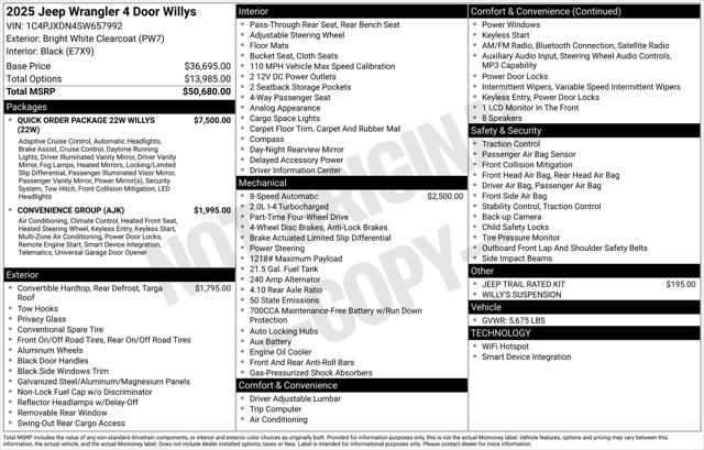 2025 Jeep Wrangler WRANGLER 4-DOOR WILLYS