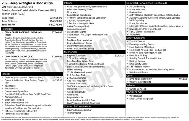 2025 Jeep Wrangler WRANGLER 4-DOOR WILLYS