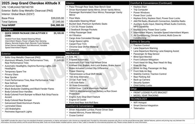 2025 Jeep Grand Cherokee GRAND CHEROKEE ALTITUDE X 4X4