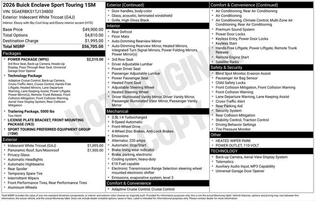 2026 Buick Enclave Sport Touring