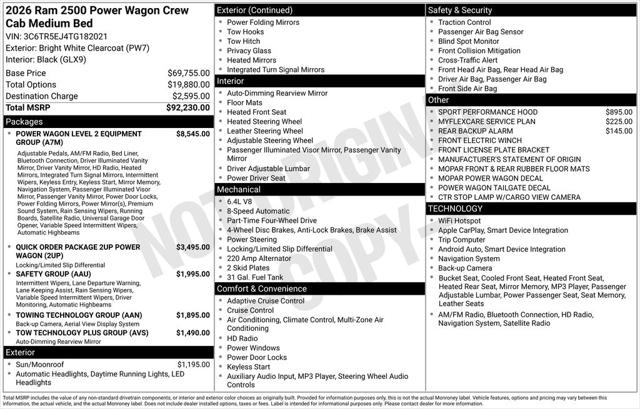 2026 RAM Ram 2500 RAM 2500 POWER WAGON CREW CAB 4X4 64 BOX 2026 RAM Ram 2500 RAM 2500 POWER WAGON CREW CAB 4X4 64 BOX