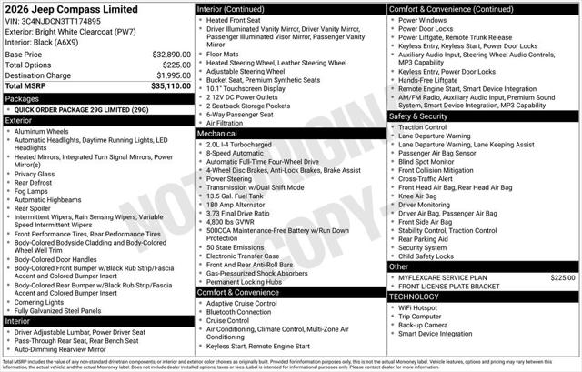 2026 Jeep Compass COMPASS LIMITED 4X4 2026 Jeep Compass COMPASS LIMITED 4X4