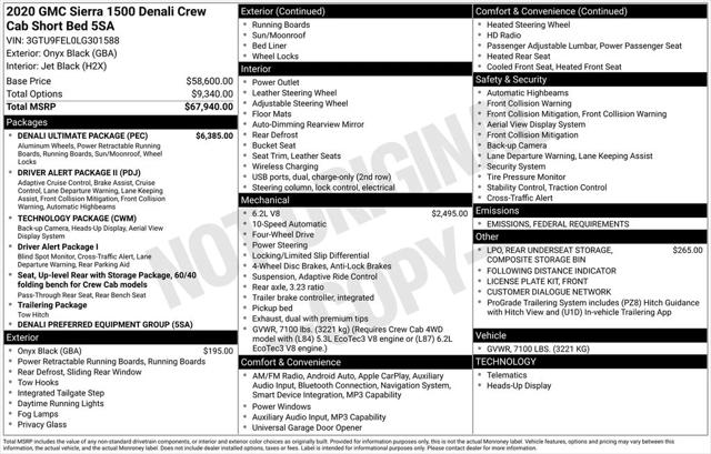2020 GMC Sierra 1500 4WD Crew Cab Short Box Denali