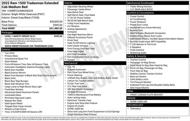 2022 RAM 1500 Tradesman Quad Cab 4x4 64 Box