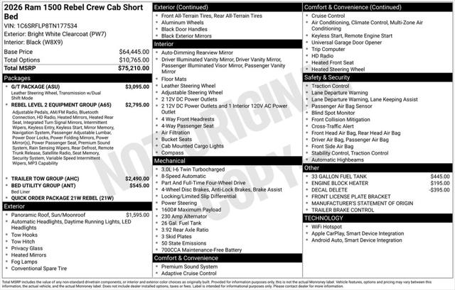 2026 RAM Ram 1500 RAM 1500 REBEL CREW CAB 4X4 57 BOX