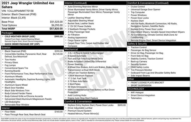 2021 Jeep Wrangler 4xe Unlimited Sahara 4x4