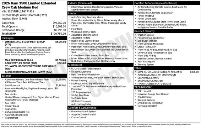 2026 Ram 3500 Limited