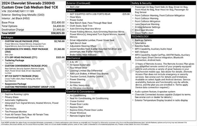 Used 2024 Chevrolet Silverado 2500HD 4WD Crew Cab Standard Bed Custom For Sale in Muscle Shoals, AL
