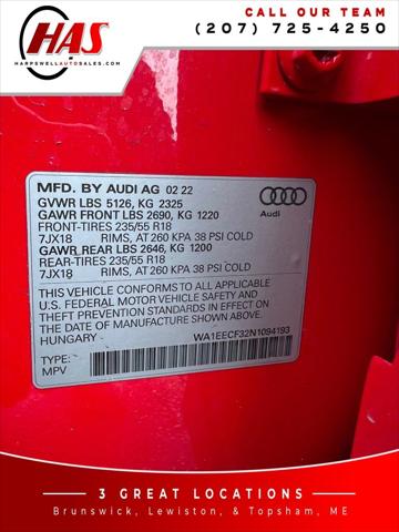 2022 Audi Q3 Premium Plus 45 TFSI S line quattro Tiptronic