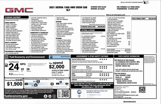 2021 GMC Sierra 1500 4WD Crew Cab Short Box SLT 2021 GMC Sierra 1500 4WD Crew Cab Short Box SLT