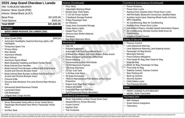 2025 Jeep Grand Cherokee GRAND CHEROKEE L LAREDO 4X4