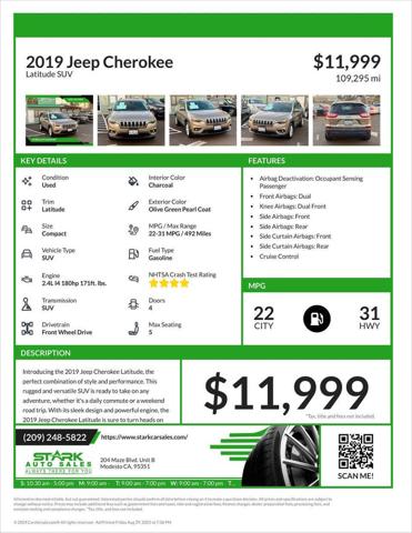 2019 Jeep Cherokee Latitude FWD