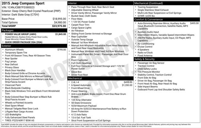 2015 Jeep Compass Sport 2015 Jeep Compass Sport