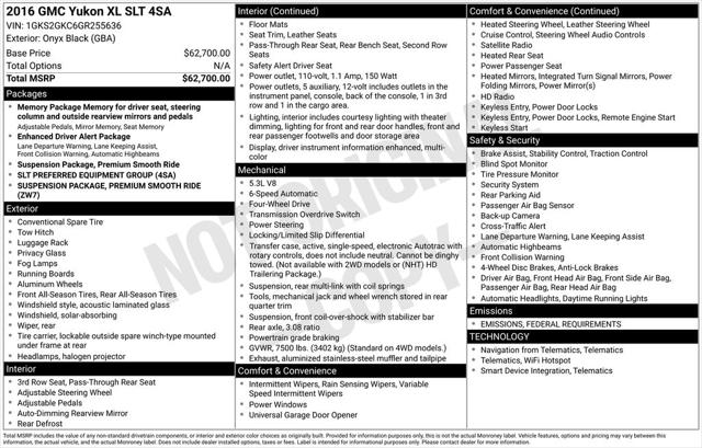 2016 GMC Yukon XL SLT