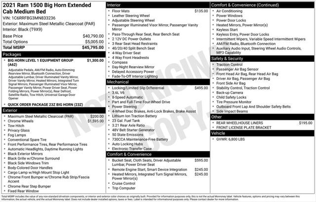 2021 RAM 1500 Big Horn Quad Cab 4x4 64 Box