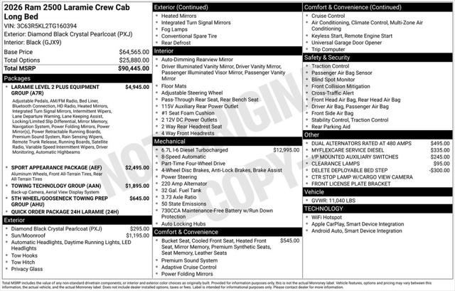 2026 RAM Ram 2500 RAM 2500 LARAMIE CREW CAB 4X4 8 BOX