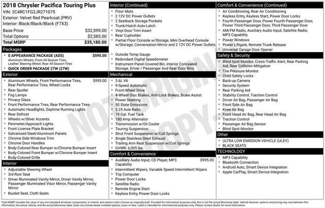2018 Chrysler Pacifica Touring Plus