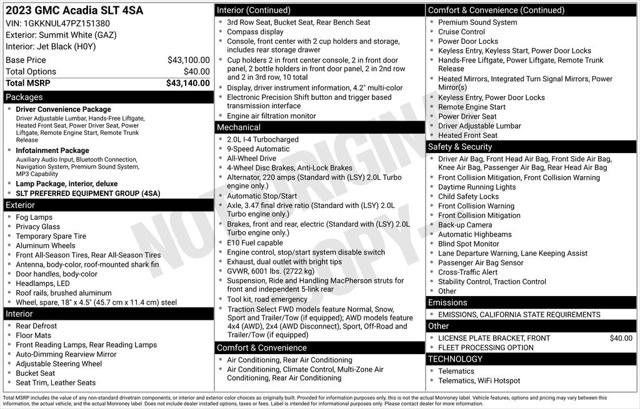 2023 GMC Acadia AWD SLT