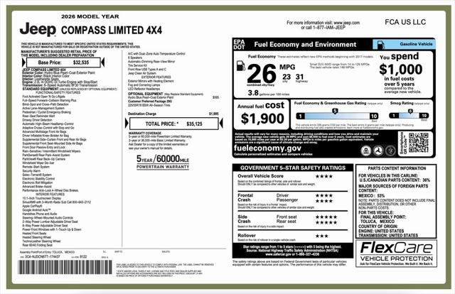 2026 Jeep Compass Limited 2026 Jeep Compass Limited
