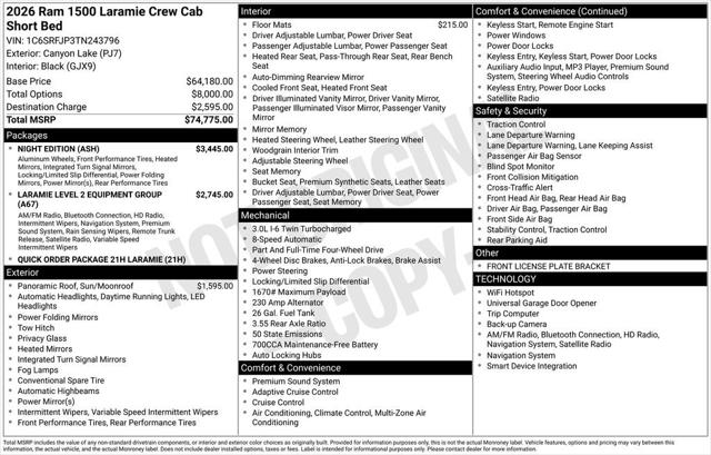 2026 RAM Ram 1500 RAM 1500 LARAMIE CREW CAB 4X4 57 BOX 2026 RAM Ram 1500 RAM 1500 LARAMIE CREW CAB 4X4 57 BOX