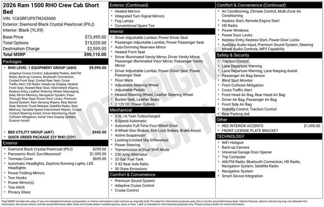 2026 RAM Ram 1500 RAM 1500 RHO CREW CAB 4X4 57 BOX