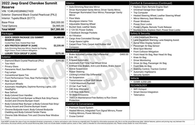 2022 Jeep Grand Cherokee Summit Reserve 4x4