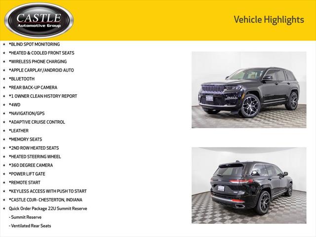 2022 Jeep Grand Cherokee Summit Reserve 4x4 2022 Jeep Grand Cherokee Summit Reserve 4x4