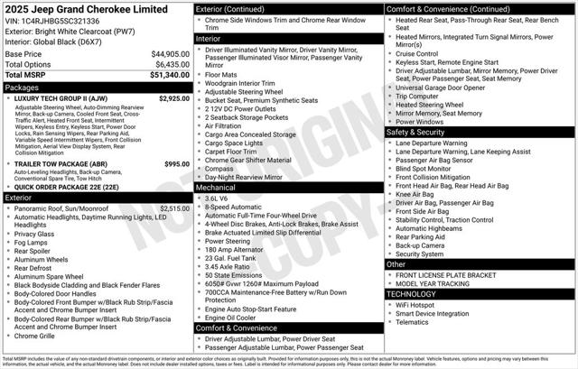2025 Jeep Grand Cherokee GRAND CHEROKEE LIMITED 4X4
