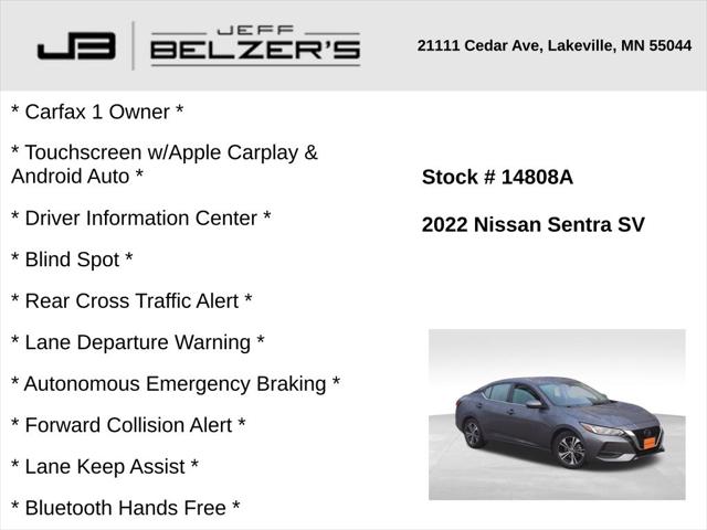 2022 Nissan Sentra SV Xtronic CVT 2022 Nissan Sentra SV Xtronic CVT