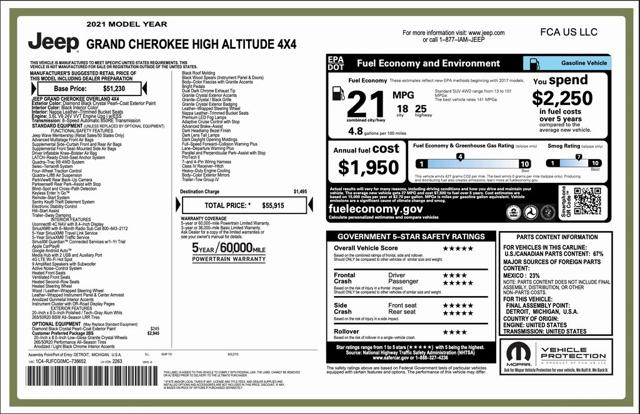 2021 Jeep Grand Cherokee High Altitude 4X4