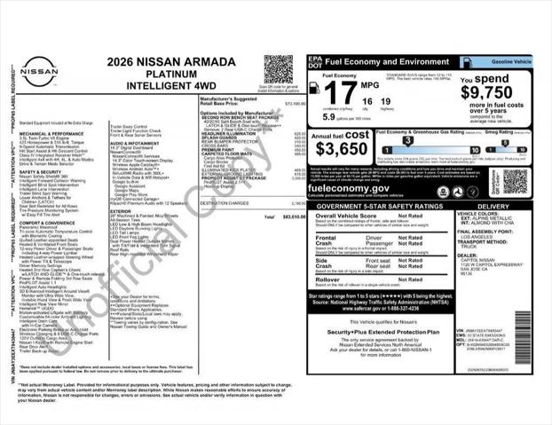 2026 Nissan Armada Platinum