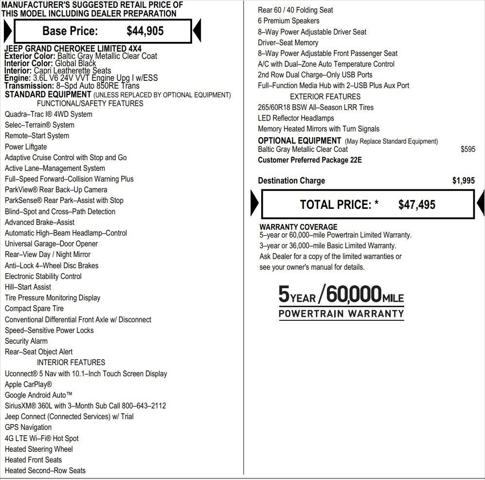 2025 Jeep Grand Cherokee GRAND CHEROKEE LIMITED 4X4 2025 Jeep Grand Cherokee GRAND CHEROKEE LIMITED 4X4