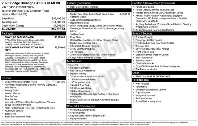 2026 Dodge Durango DURANGO GT PLUS AWD HEMI V8