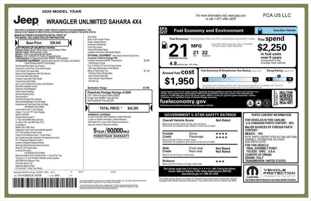 2020 Jeep Wrangler Unlimited Sahara 2020 Jeep Wrangler Unlimited Sahara