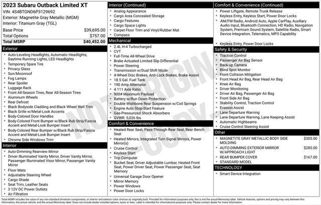 2023 Subaru Outback Limited XT