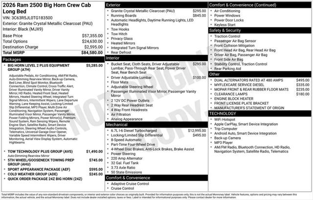 2026 Ram 2500 Big Horn Crew Cab 4x4 8' Box
