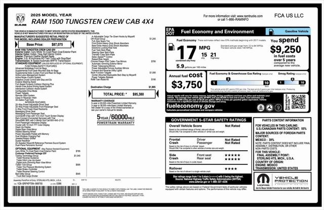 2025 RAM 1500 Tungsten Crew Cab 4x4 57 Box 2025 RAM 1500 Tungsten Crew Cab 4x4 57 Box
